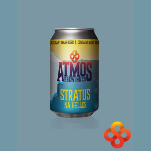 Can of Non Alcoholic Helles Beer Stratus by Atmos Brewing