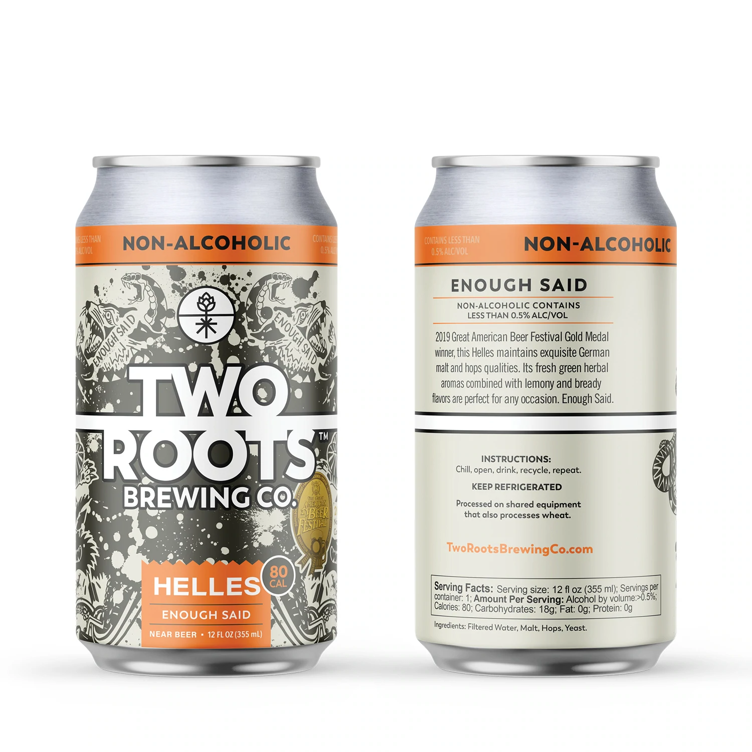 Two Roots Brewing Helles Non Alcoholic Beer