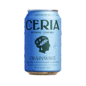 a can of grainwave non alcoholic wheat beer by ceria brewing company