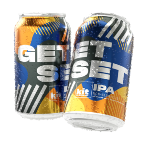 Cans of Get Set Non Alcoholic IPA by Kit Na Brewing