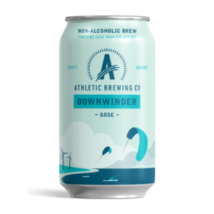 can of downwinder non alcoholic beer by athletic brewing