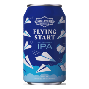 can of flying start non alcoholic beer by boulevard brewing