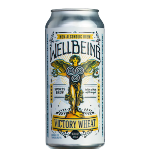 can of victory wheat non alcoholic beer by wellbeing