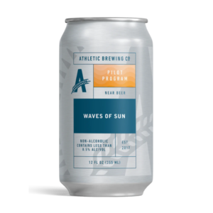 can of waves of sun non alcoholic beer by athletic brewing