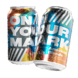 Can of on your mark non-alcoholic golden ale kit na brewing