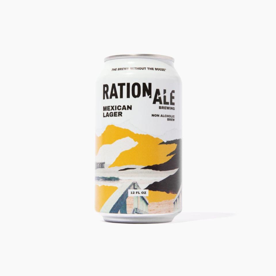 Can of non-alcoholic mexican cerveza by Rationale brewing