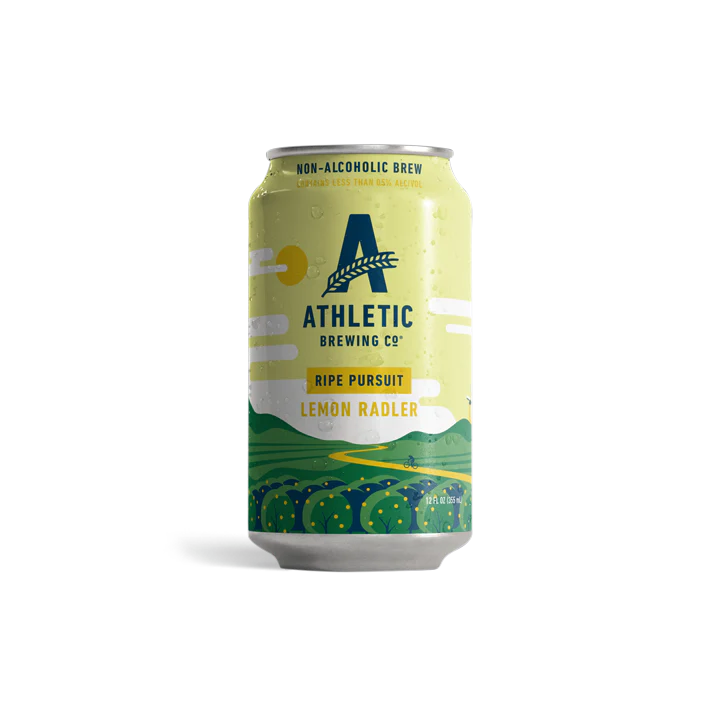 Can of Ripe Pursuit non-alcoholic beer lemon radler by athletic brewing