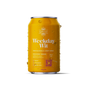 can of weekday wit non-alcoholic beer by gruvi