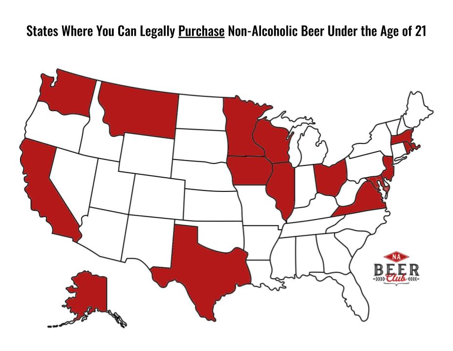 states where you can legally purchase non-alcoholic beer under the age of 21