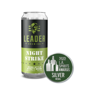 Can of Night Strike non-alcoholic beer by Leader Brewing