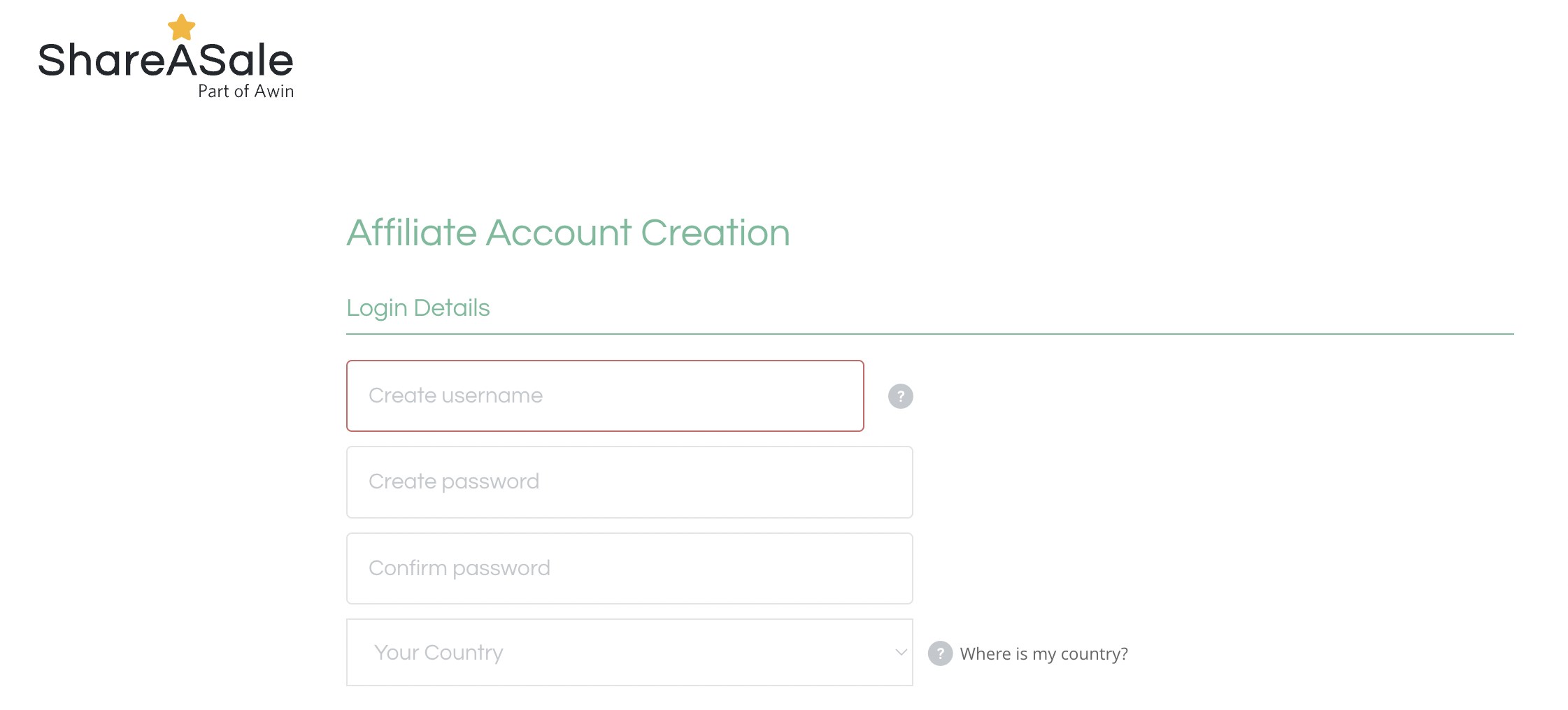 Share A Sale Affiliate Sign Up Form