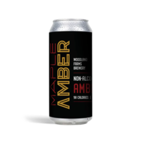 Can of Maple Amber Non-Alcoholic Beer by Woodland Farms Brewery