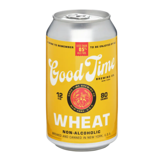 can of non alcoholic wheat by good times brewing
