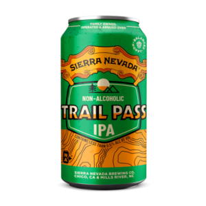 can of trail pass ipa non alcoholic beer by sierra nevada