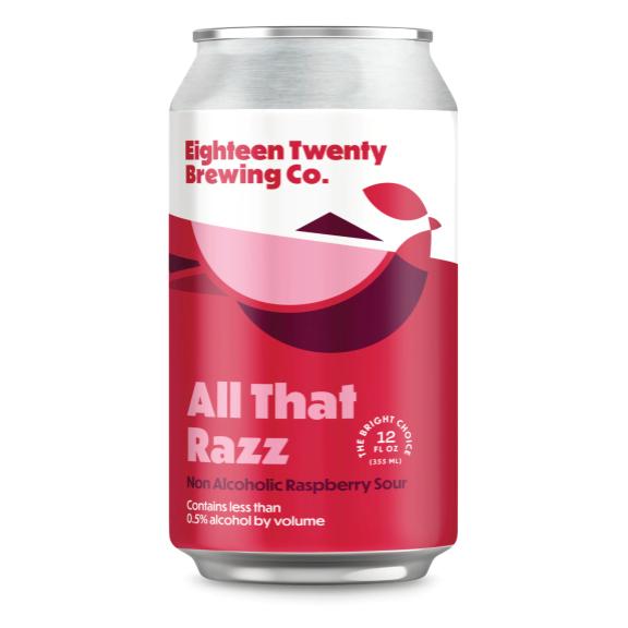 can of all that razz non-alcoholic raspberry sour by 1820 brewing