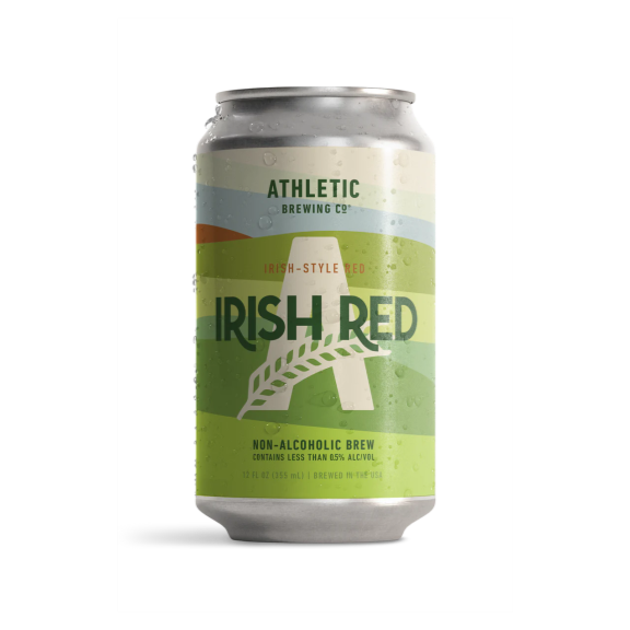can of irish red ale non-alcoholic beer by athletic brewing