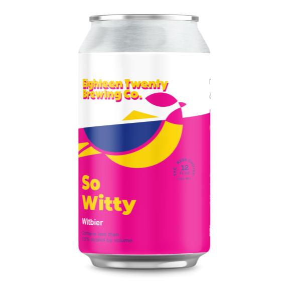 a can of so witty non alcoholic witbier by 1820 brewing