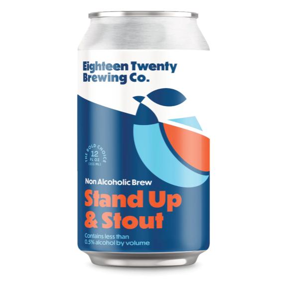 a can of stand up and stout non alcoholic beer by 1820 brewing