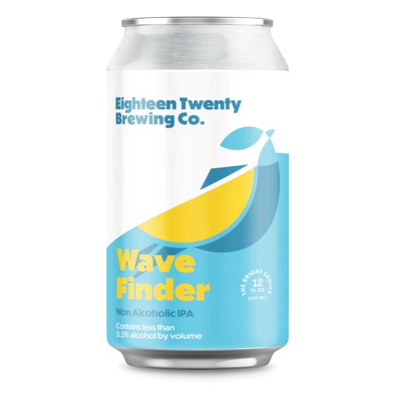 a can of wave finder non-alcoholic ipa by 1820 brewing