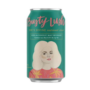 can of busty lush she's divine non-alcoholic oatmeal stout