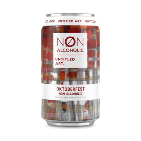 a can of non-alcoholic oktoberfest by untitled art brewing