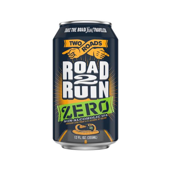 can of road 2 ruin zero non-alcoholic double ipa by two roads brewing