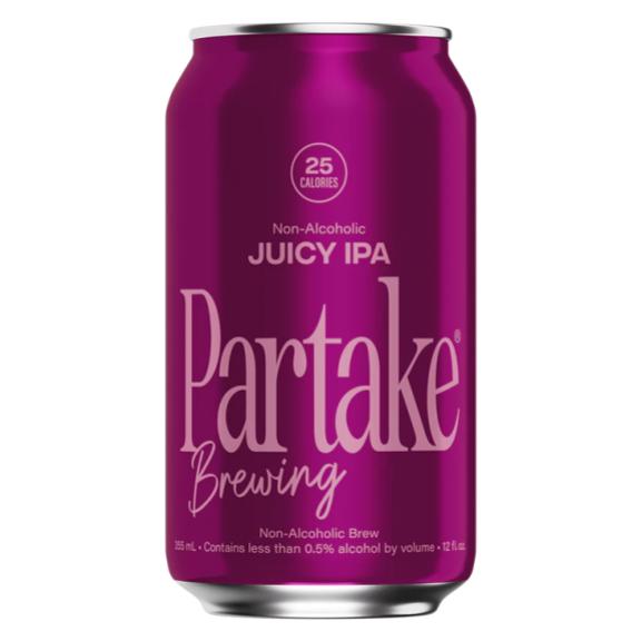 a can of juicy ipa by partake brewing non-alcoholic