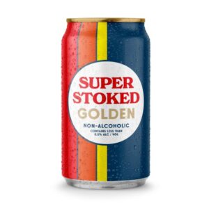 can of super stoked golden non-alcoholic beer by deshcutes brewing