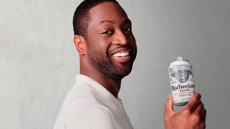 Dwayne Wade holds a Budweiser Zero