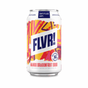can of FLVR mango dragonfruit sour non-alcoholic beer by untitled art