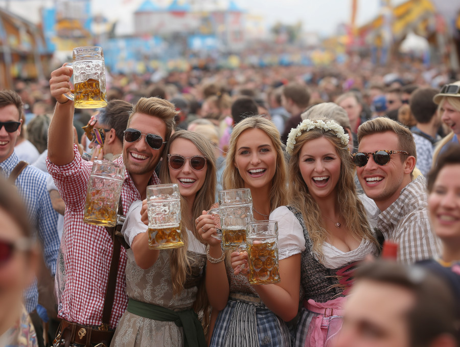 drinking non alcoholic beer at oktoberfest in germany