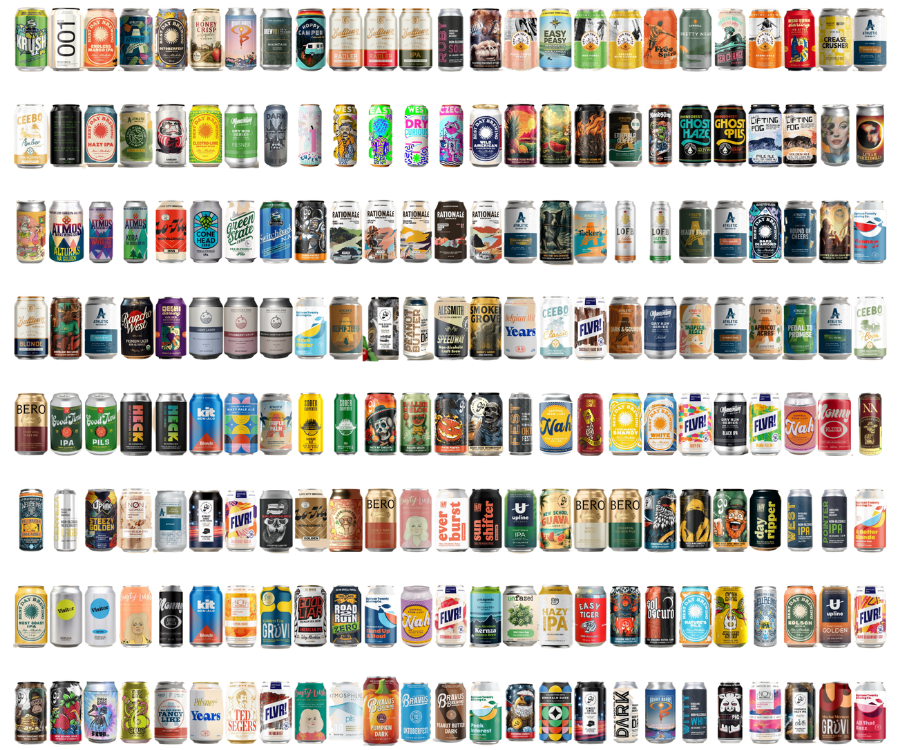 200 can lineup of kinds of beers are sent in na beer club subscription box